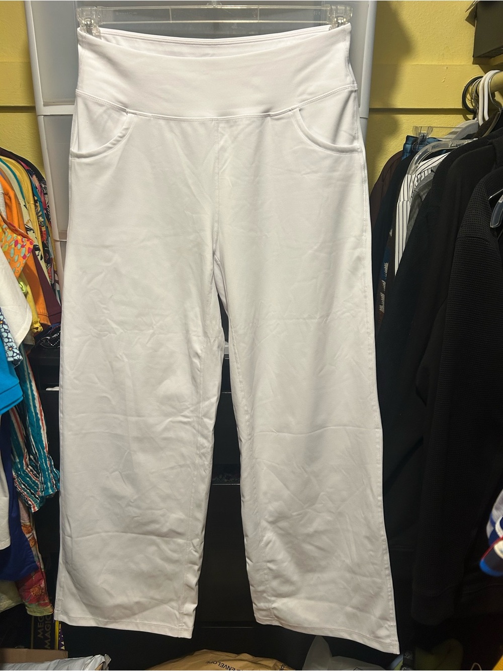 ESOFT White Wide-Leg Pull-On Active Pants, XL